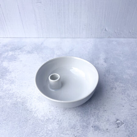 Keramik-Kerzenschale, naturweiß, klein