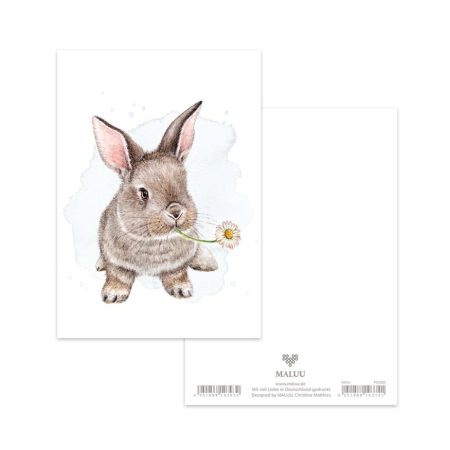 Postkarte, Daisy Bunny, von Maluu