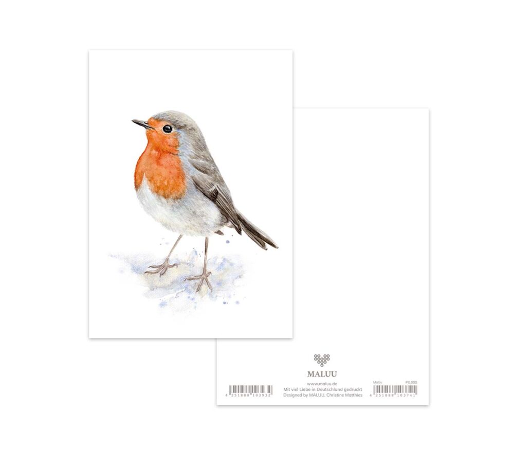 Postkarte, Robin Redbreast von Maluu