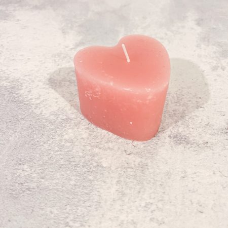 Herz-Kerze, rustik-rosé