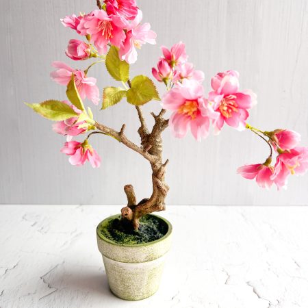 Mandelbäumchen im grünen Topf (Kunstpflanze)