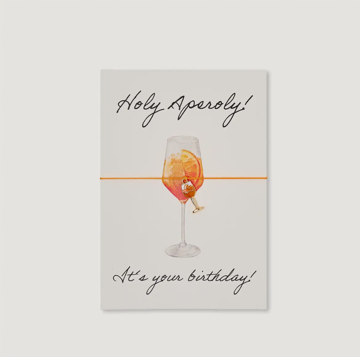 Armband Karte, mit Anhänger „Holy Aperoly“, Aperol Spritz