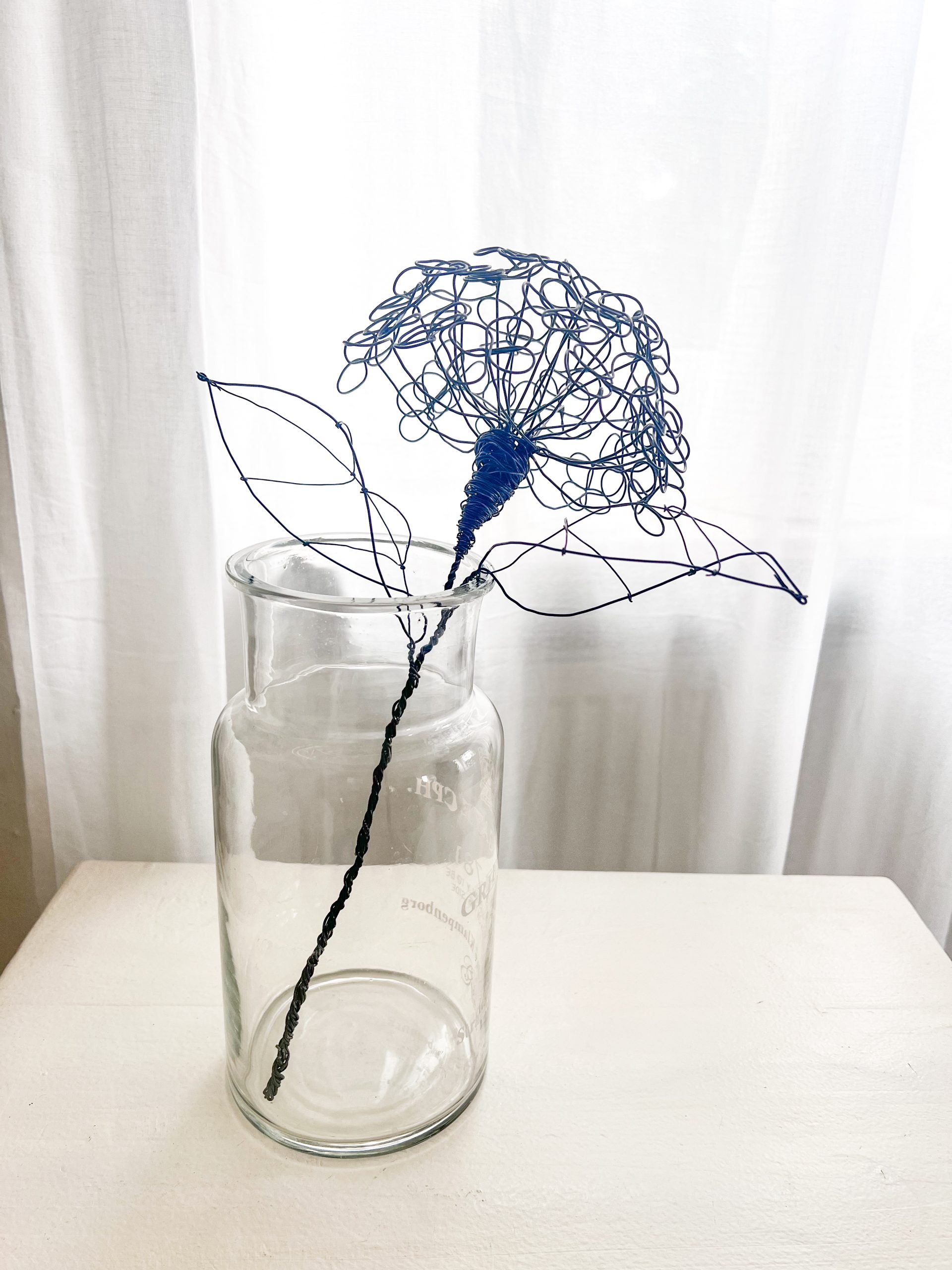 Hortensie aus Draht, handgefertigt, Drahtwerk, Unikat