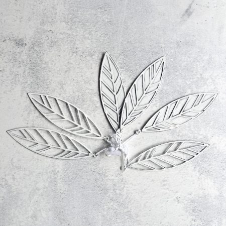 Metall-Herbstblätter, 6er Set, shabbyweiß, HERBST-SALE