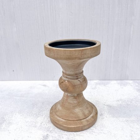 Holz Kerzenständer, Natur, 18 cm