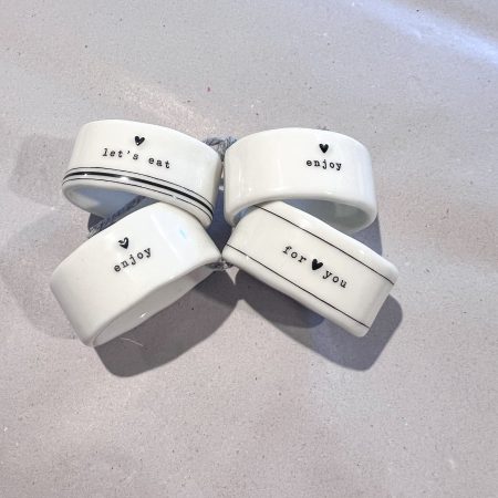 BC Serviettenring 4 er Set (2x enjoy, let's eat, for you)