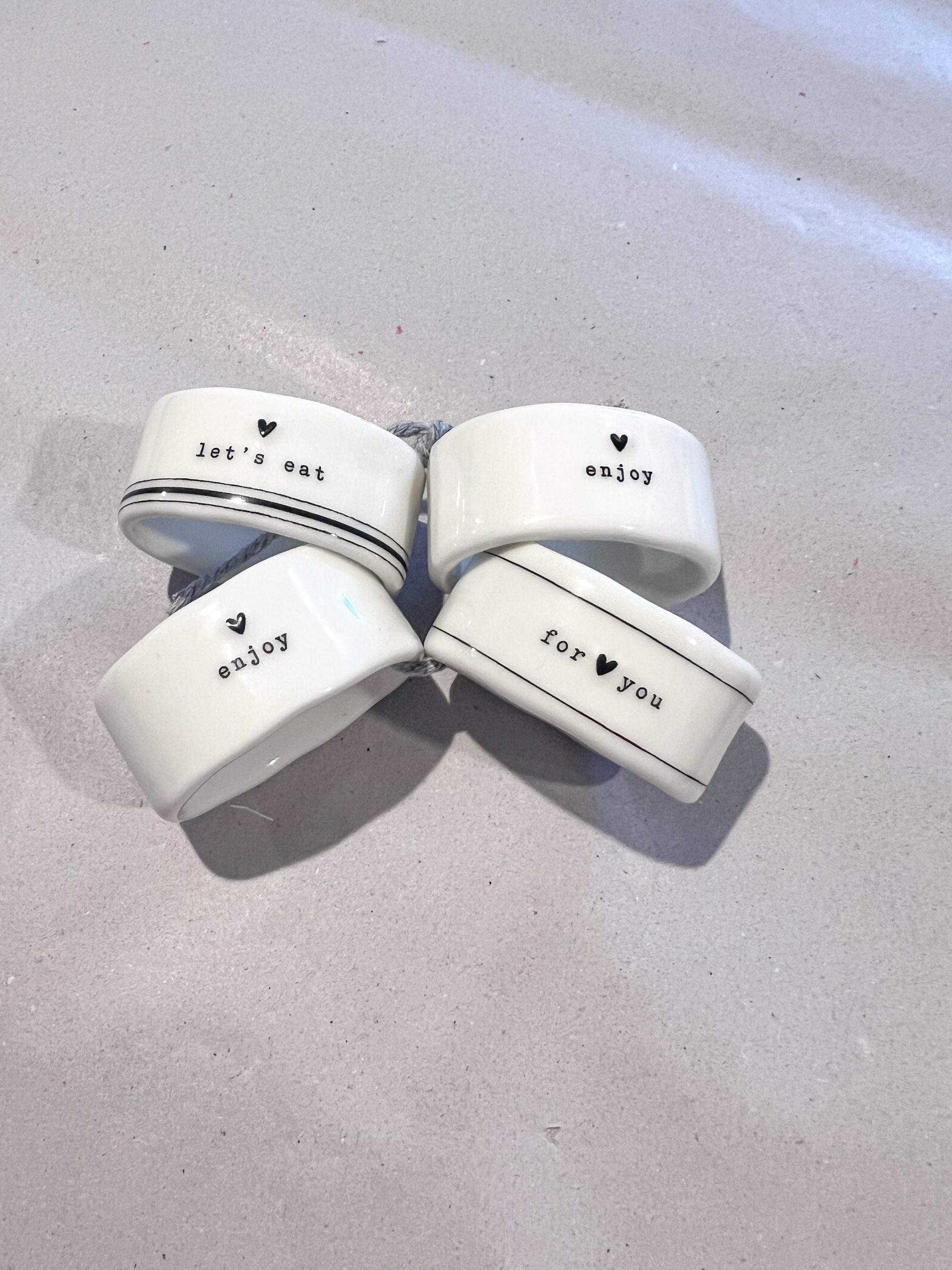 BC Serviettenring 4 er Set (2x enjoy, let's eat, for you)