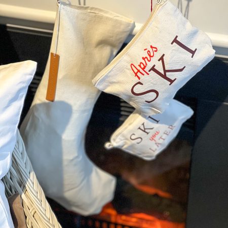 Kleiner Stoff-Kosmetik-Beutel "Après Ski"