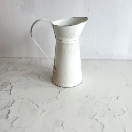 Metall-Krug, schmal shabbyweiß