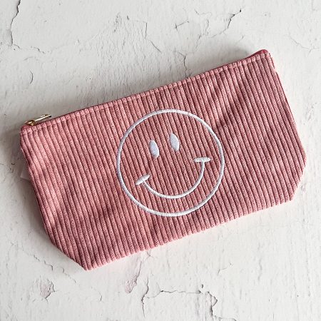Kleine Kosmetiktasche, Cord, Smiley