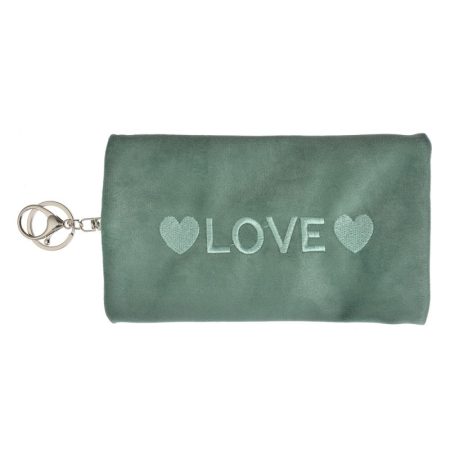 Kleine Kosmetiktasche, Samt, "LOVE"; Beutel