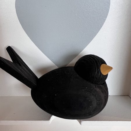 Holz-Vogel, groß, schwarz