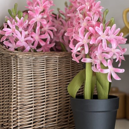 Hyazinthen getopft, rosa, Kunstblumen