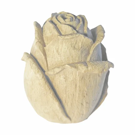 Rosenblüte, handgeschnitzt aus Buchenholz