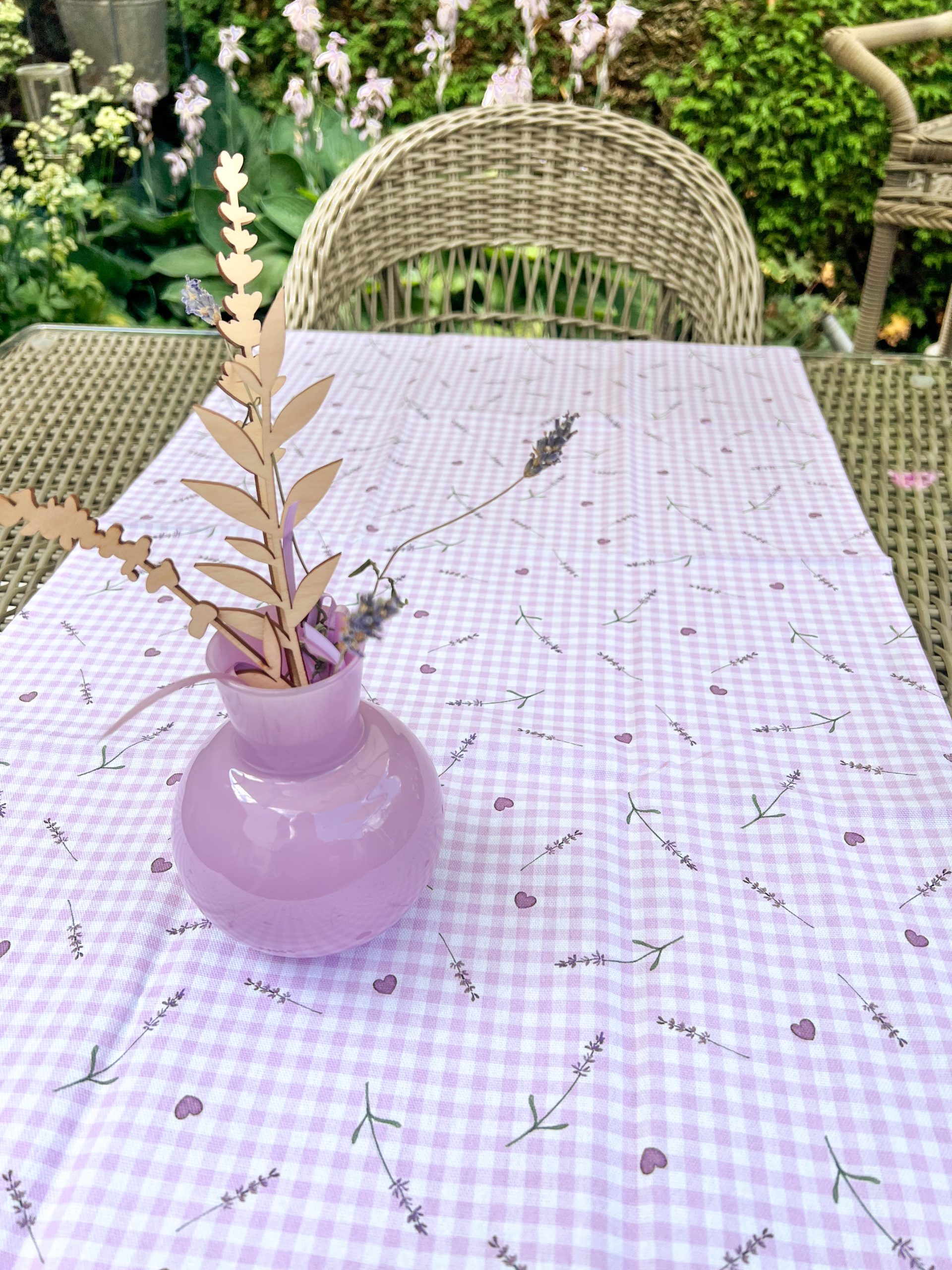 SOMMERWOCHEN Angebot, Blumengarten #1, Tischläufer + Vase