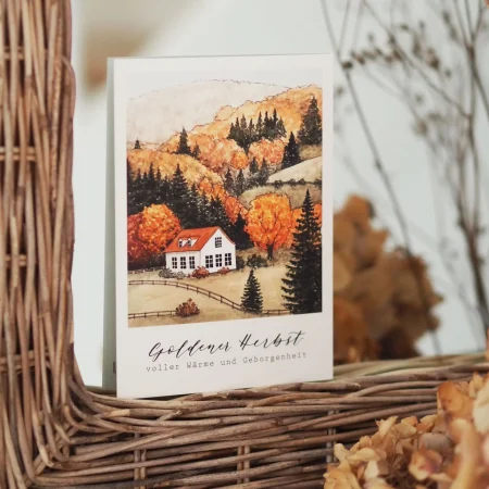 Karte, "goldener Herbst voller Wärme und Geborgenheit"