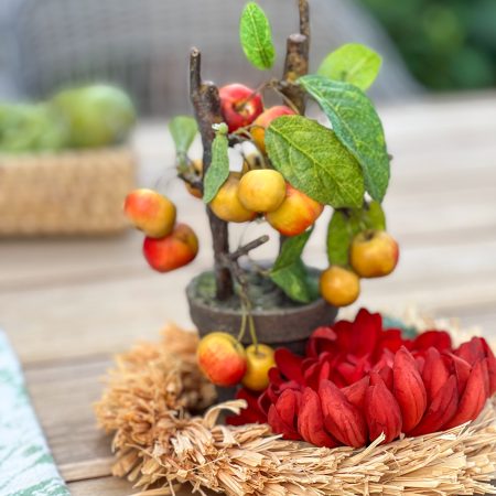 SOMMERWOCHEN-Angebot, Spätsommer: Zierapfel-Bäumchen mit Deko