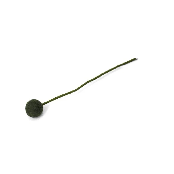 Trommelstock Blume, mittel, Pine Green, aus Filz