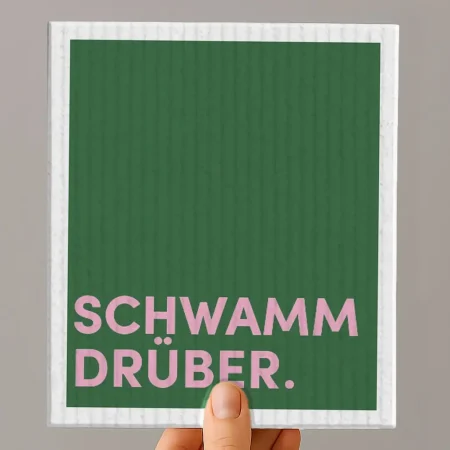 Schwammtuch grün gestreift "Schwamm drüber"