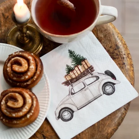 Papierservietten, Frollein Lücke, Weihnachtsauto