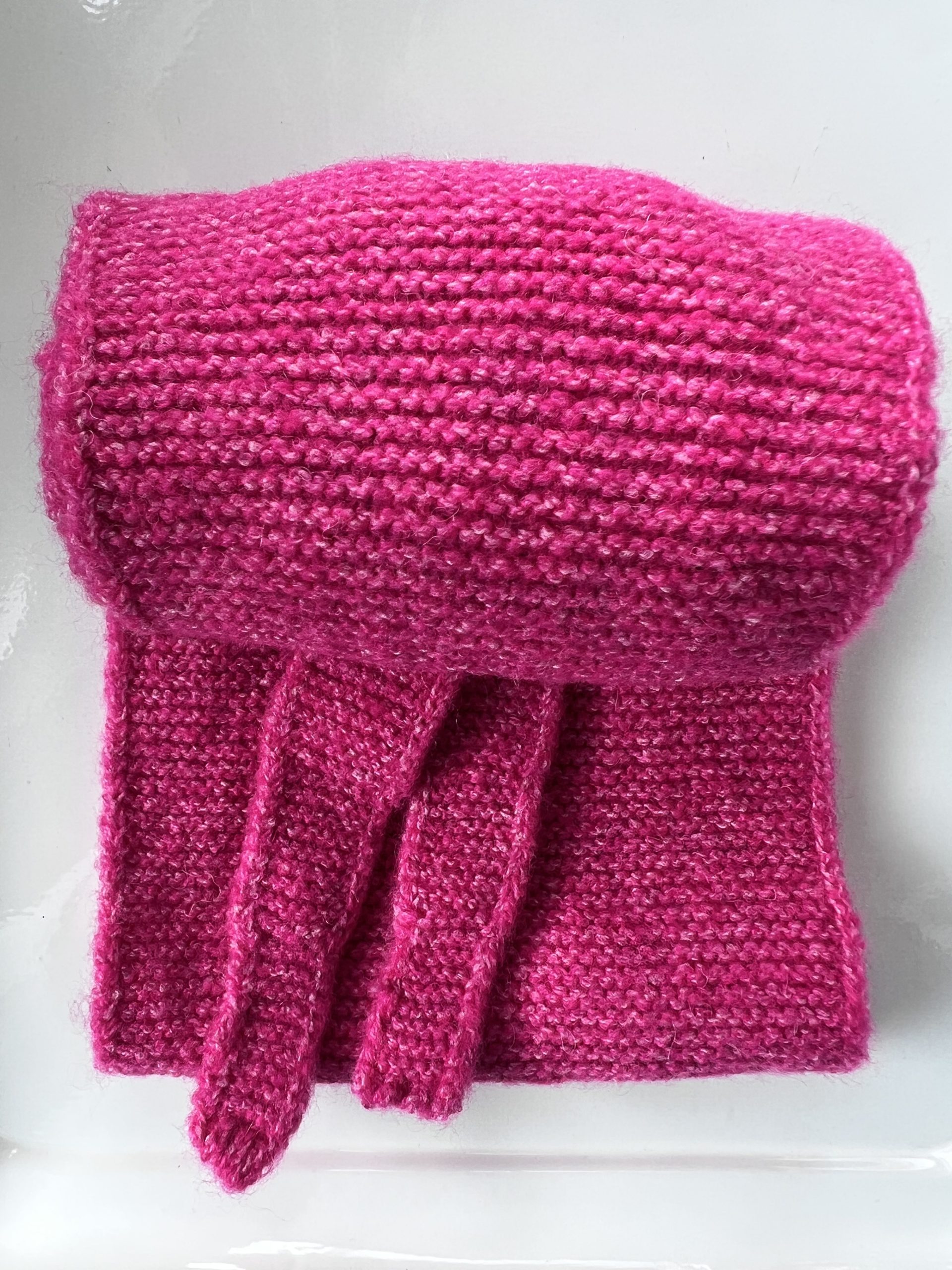Kleiner Strickschal, pink