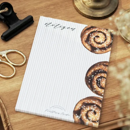 Notizblock, Zimtschnecke, Kanelbullar